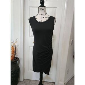 Soft Black Ruched Tulip Dress Size L